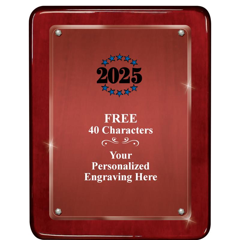 7"X9" ROSEWOOD FLOAT ACR PLQ