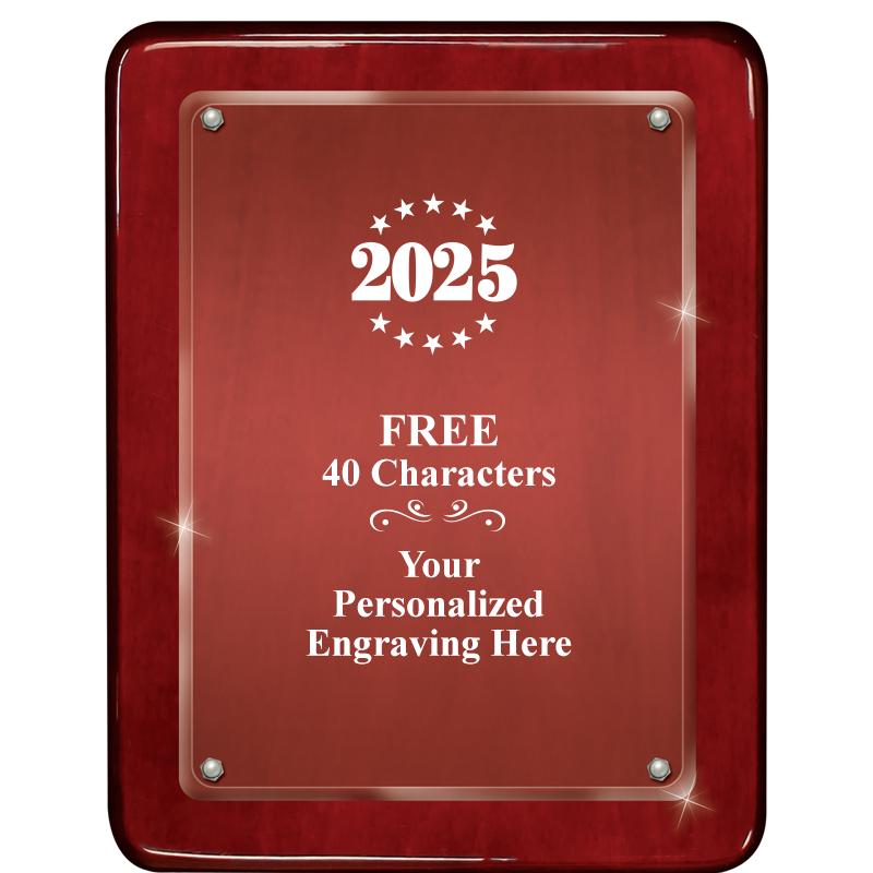 7"X9" ROSEWOOD FLOAT ACR PLQ