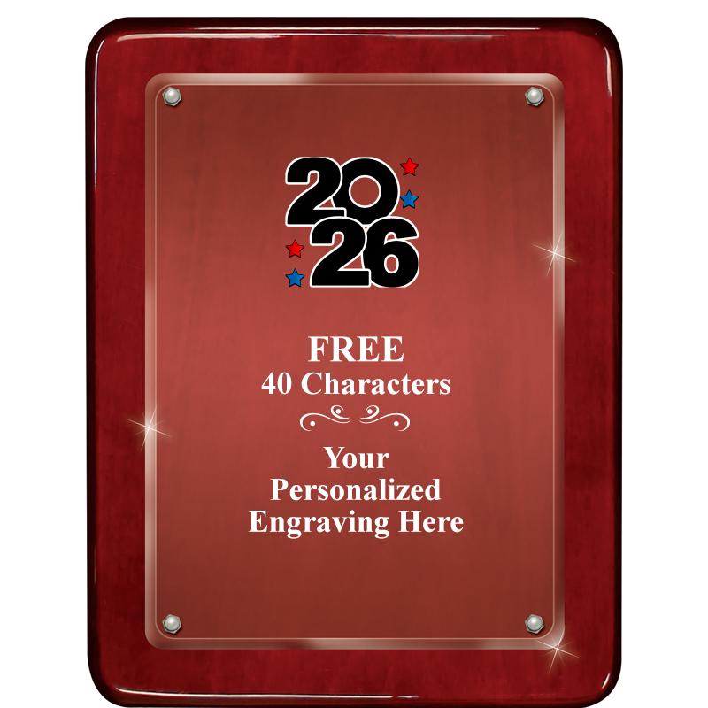 7"X9" ROSEWOOD FLOAT ACR PLQ