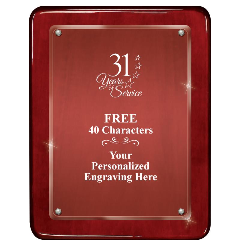 7"X9" ROSEWOOD FLOAT ACR PLQ