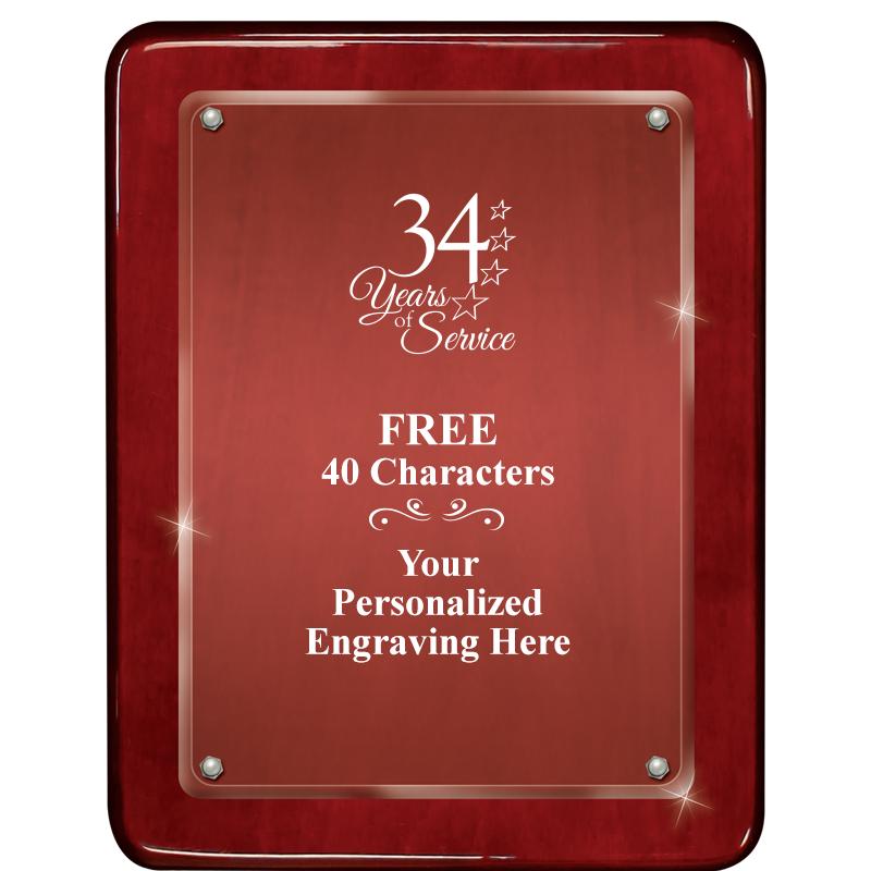 7"X9" ROSEWOOD FLOAT ACR PLQ