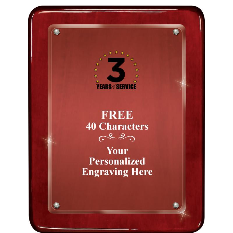 7"X9" ROSEWOOD FLOAT ACR PLQ