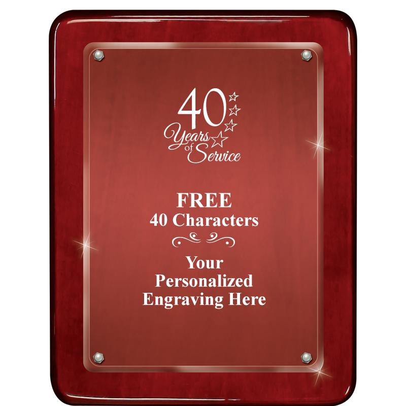 7"X9" ROSEWOOD FLOAT ACR PLQ