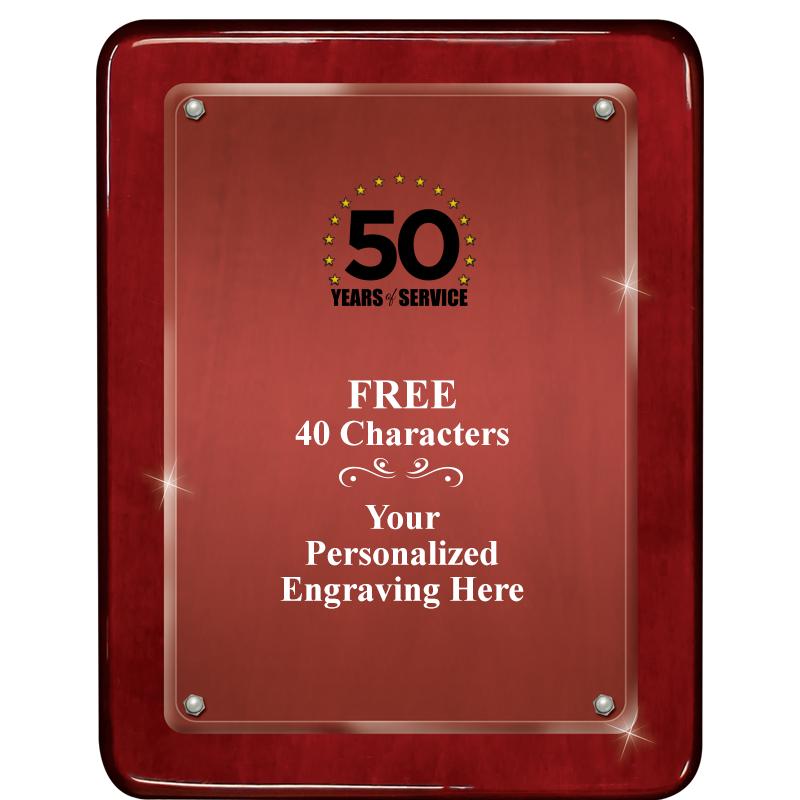 7"X9" ROSEWOOD FLOAT ACR PLQ