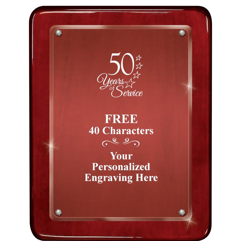 7"X9" ROSEWOOD FLOAT ACR PLQ