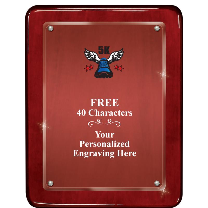 7"X9" ROSEWOOD FLOAT ACR PLQ