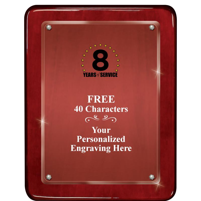 7"X9" ROSEWOOD FLOAT ACR PLQ