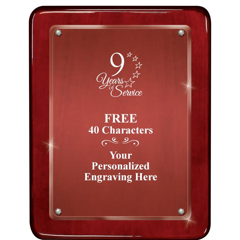 7"X9" ROSEWOOD FLOAT ACR PLQ