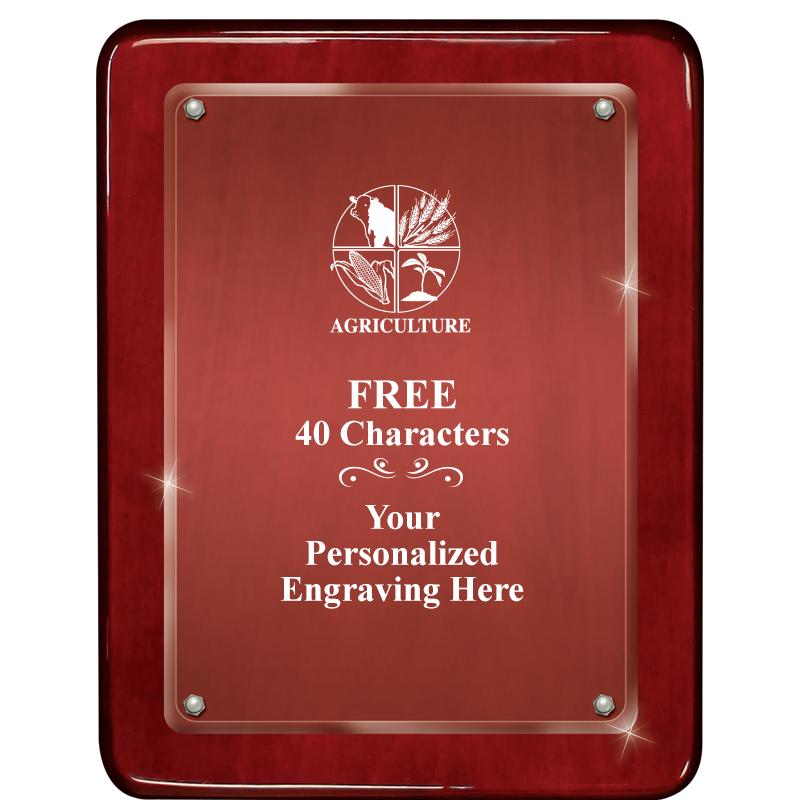 7"X9" ROSEWOOD FLOAT ACR PLQ