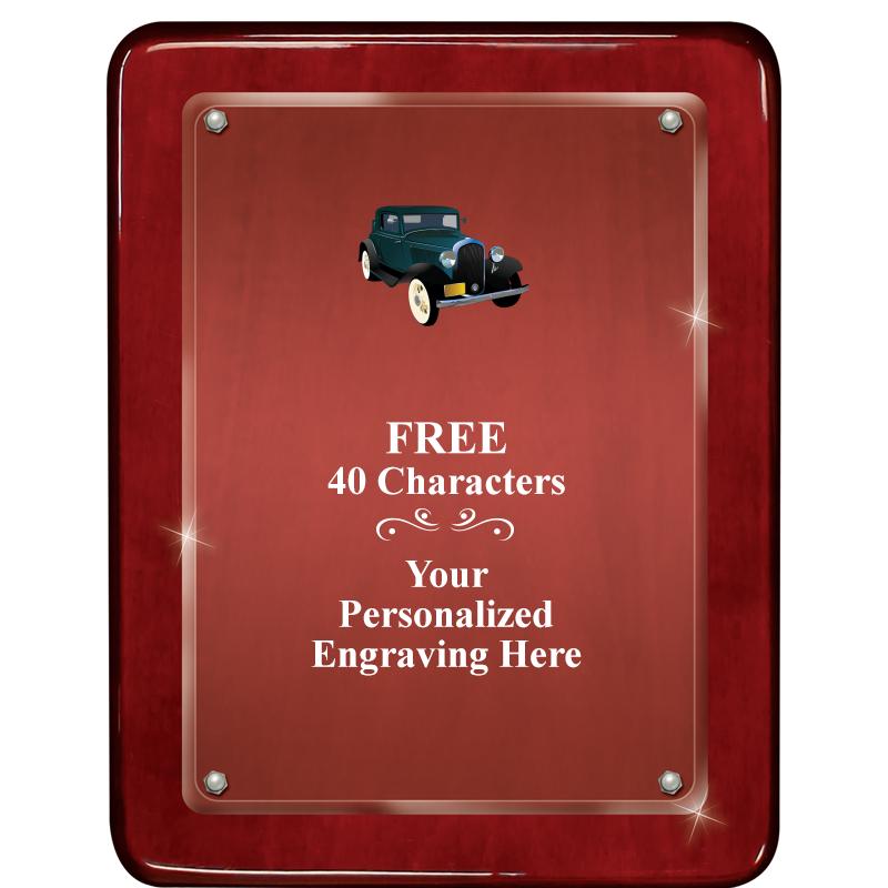 7"X9" ROSEWOOD FLOAT ACR PLQ