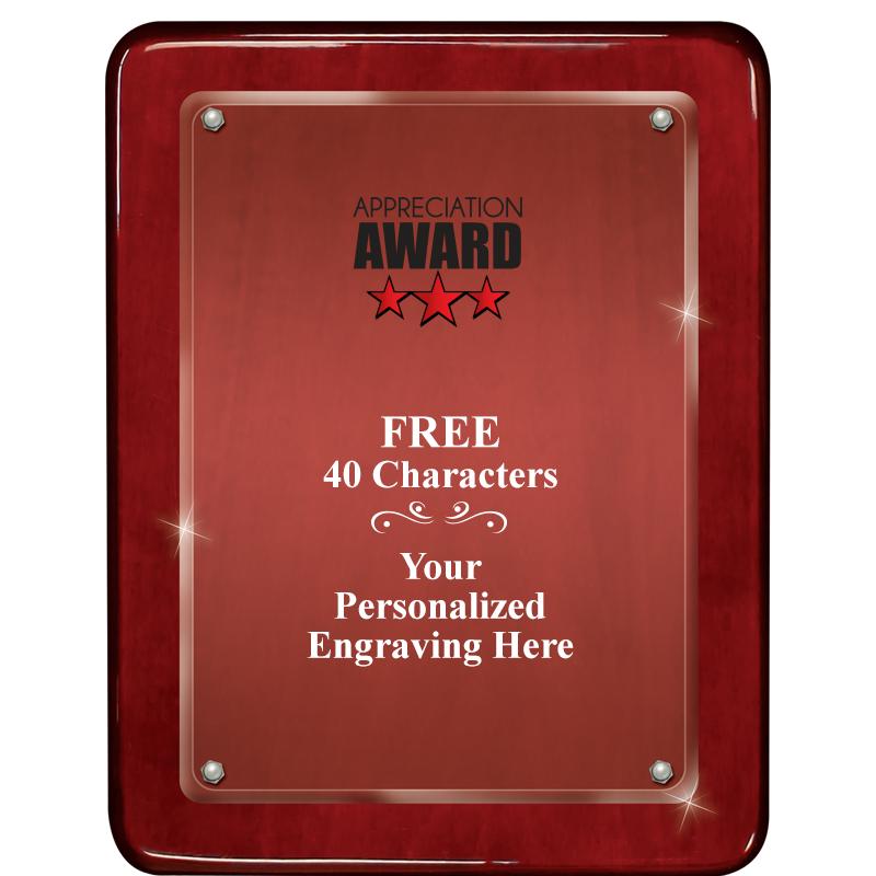 7"X9" ROSEWOOD FLOAT ACR PLQ