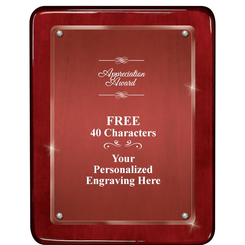 7"X9" ROSEWOOD FLOAT ACR PLQ