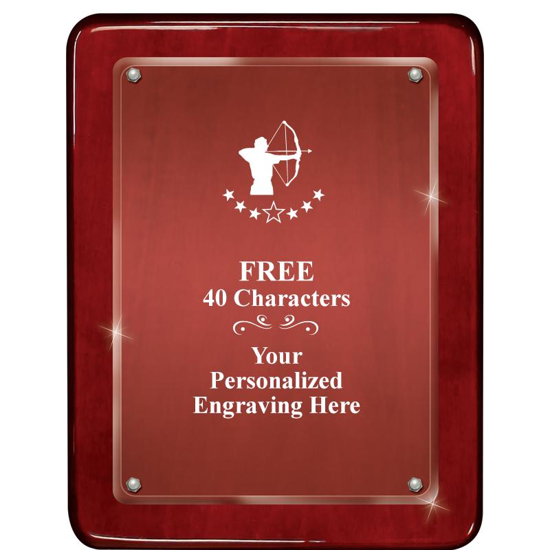 7"X9" ROSEWOOD FLOAT ACR PLQ