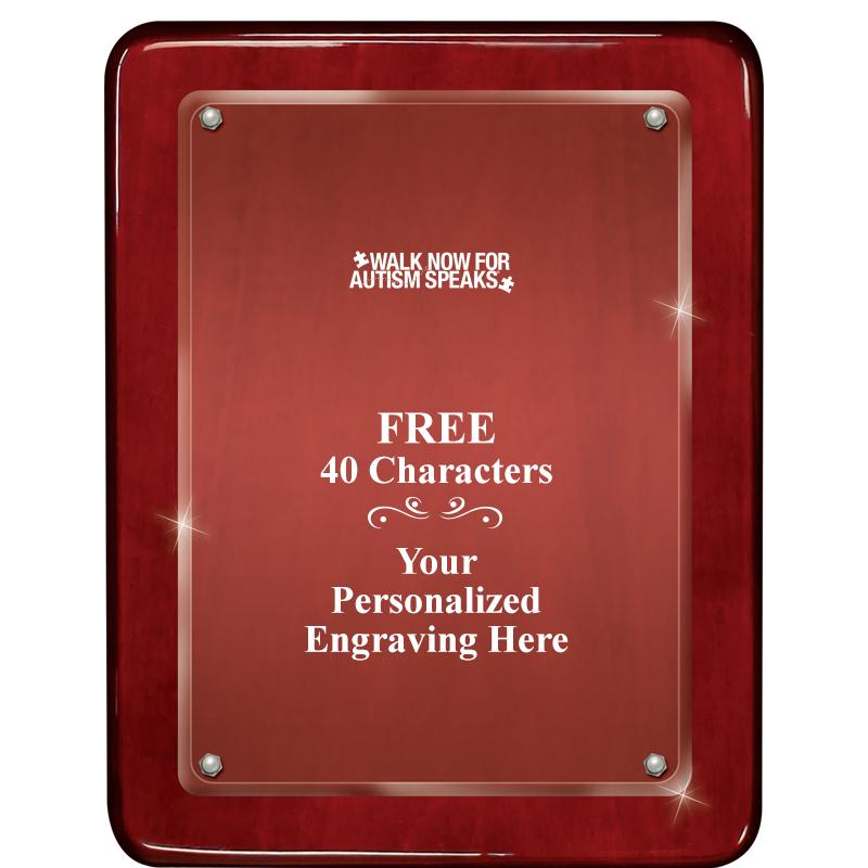 7"X9" ROSEWOOD FLOAT ACR PLQ