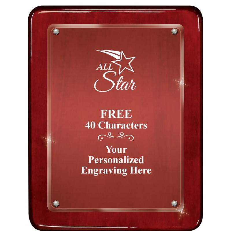 7"X9" ROSEWOOD FLOAT ACR PLQ