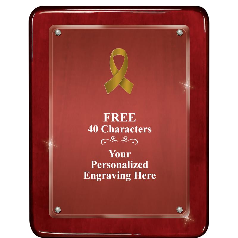 7"X9" ROSEWOOD FLOAT ACR PLQ