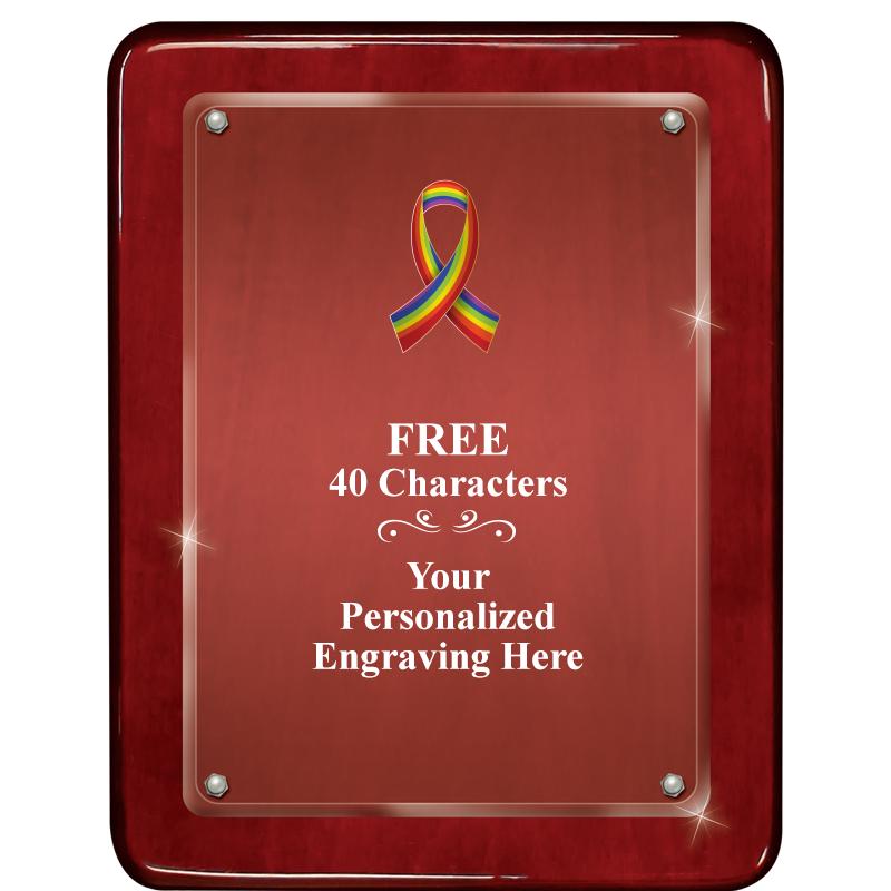 7"X9" ROSEWOOD FLOAT ACR PLQ