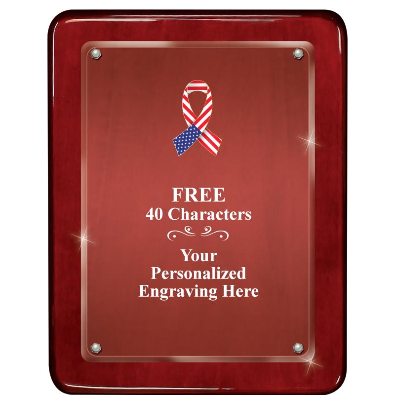 7"X9" ROSEWOOD FLOAT ACR PLQ