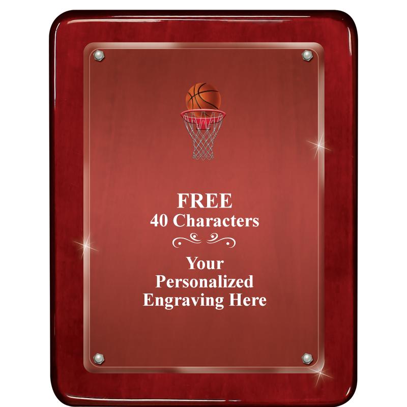 7"X9" ROSEWOOD FLOAT ACR PLQ