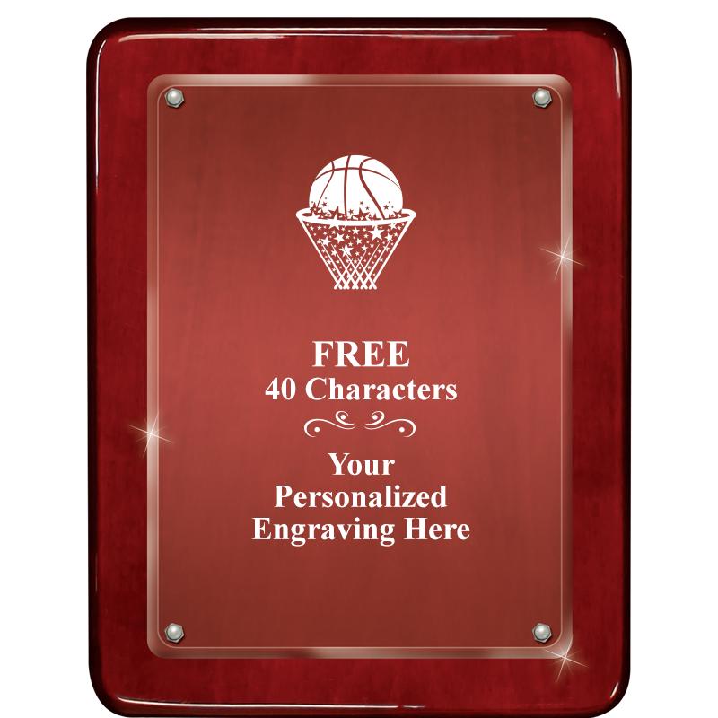 7"X9" ROSEWOOD FLOAT ACR PLQ