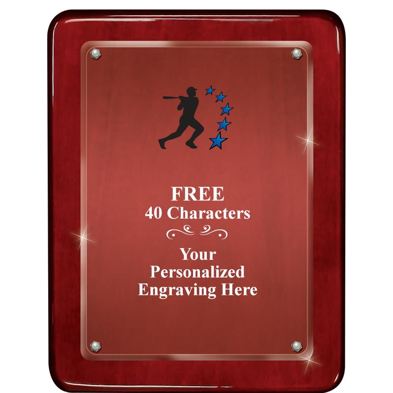 7"X9" ROSEWOOD FLOAT ACR PLQ