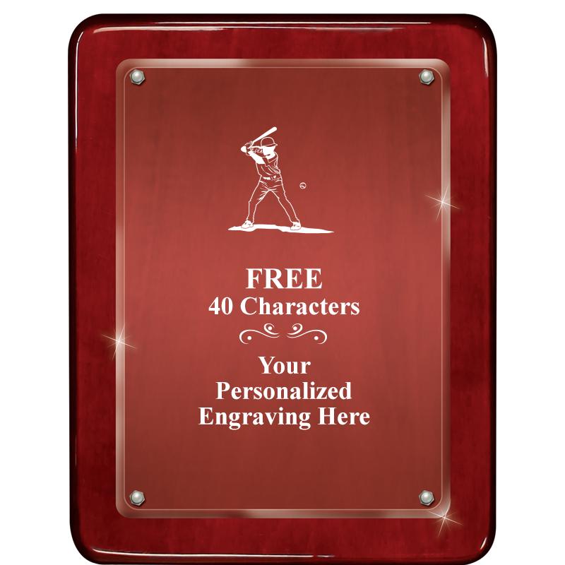 7"X9" ROSEWOOD FLOAT ACR PLQ