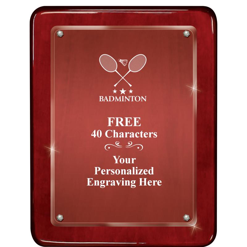 7"X9" ROSEWOOD FLOAT ACR PLQ