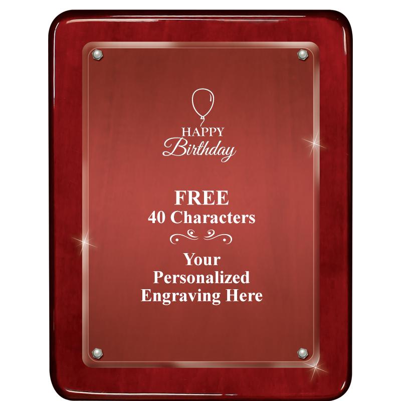 7"X9" ROSEWOOD FLOAT ACR PLQ