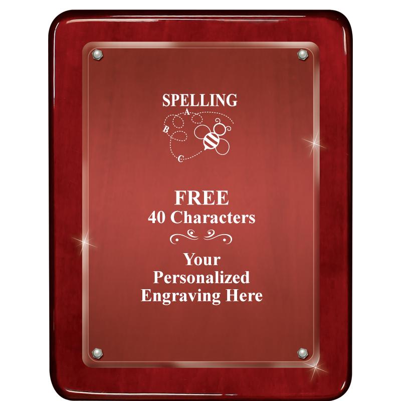 7"X9" ROSEWOOD FLOAT ACR PLQ