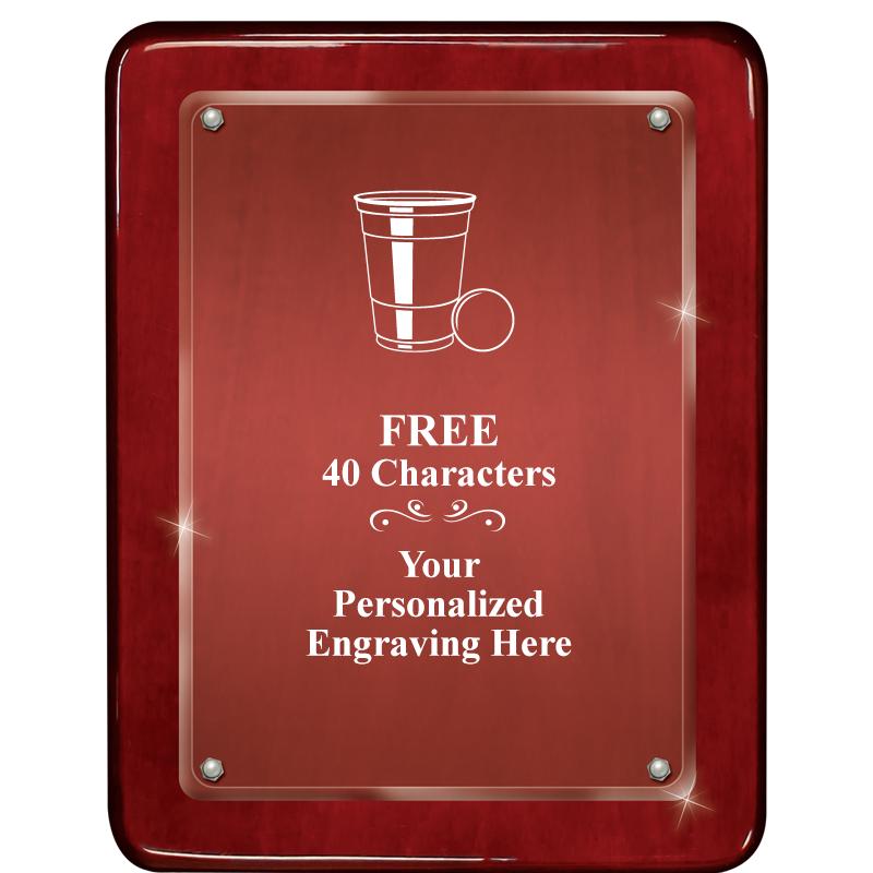 7"X9" ROSEWOOD FLOAT ACR PLQ