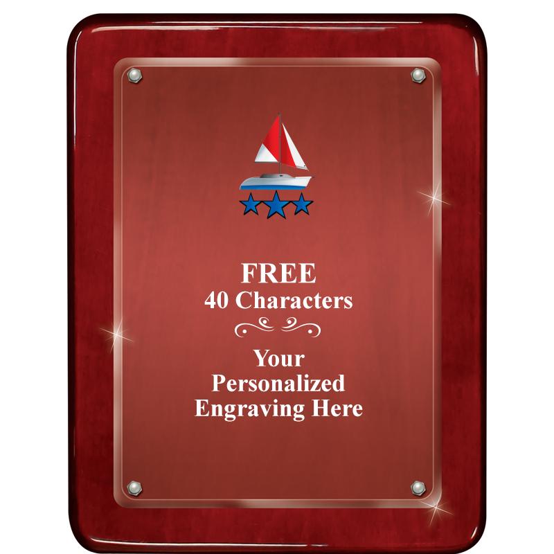 7"X9" ROSEWOOD FLOAT ACR PLQ