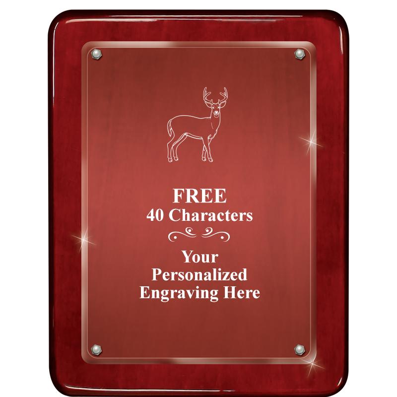 7"X9" ROSEWOOD FLOAT ACR PLQ