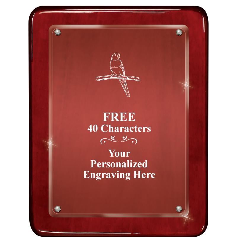 7"X9" ROSEWOOD FLOAT ACR PLQ