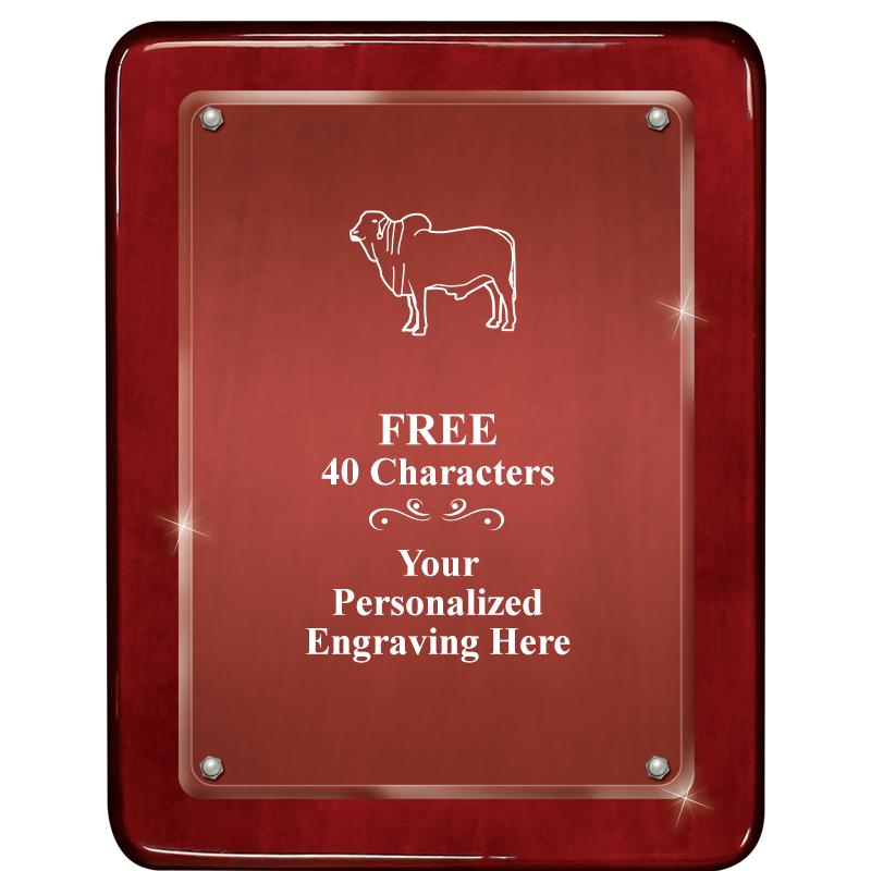 7"X9" ROSEWOOD FLOAT ACR PLQ