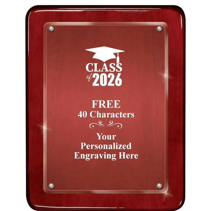 7"X9" ROSEWOOD FLOAT ACR PLQ