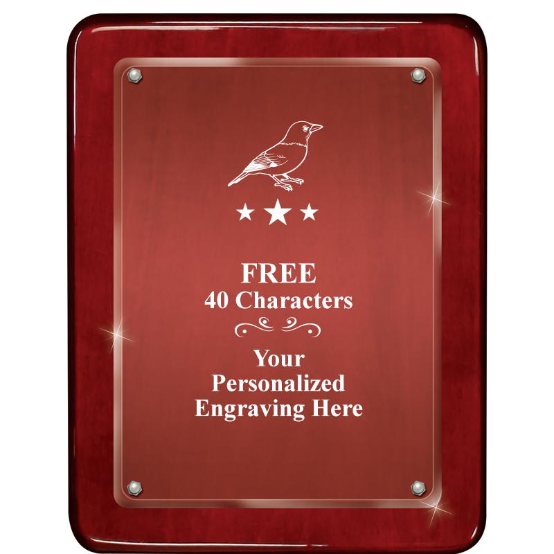 7"X9" ROSEWOOD FLOAT ACR PLQ