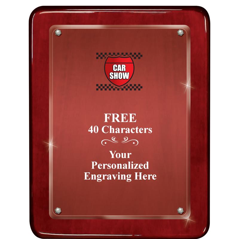 7"X9" ROSEWOOD FLOAT ACR PLQ