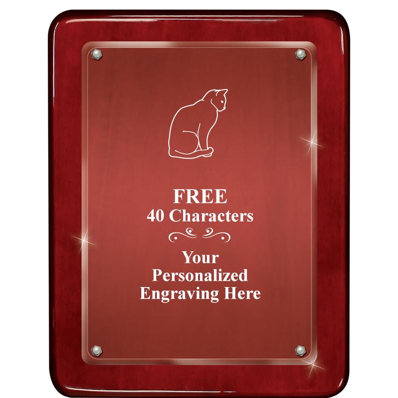 7"X9" ROSEWOOD FLOAT ACR PLQ