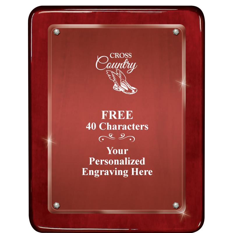 7"X9" ROSEWOOD FLOAT ACR PLQ