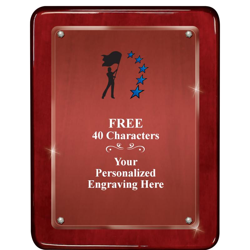 7"X9" ROSEWOOD FLOAT ACR PLQ