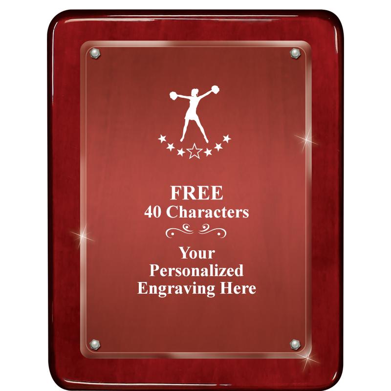 7"X9" ROSEWOOD FLOAT ACR PLQ