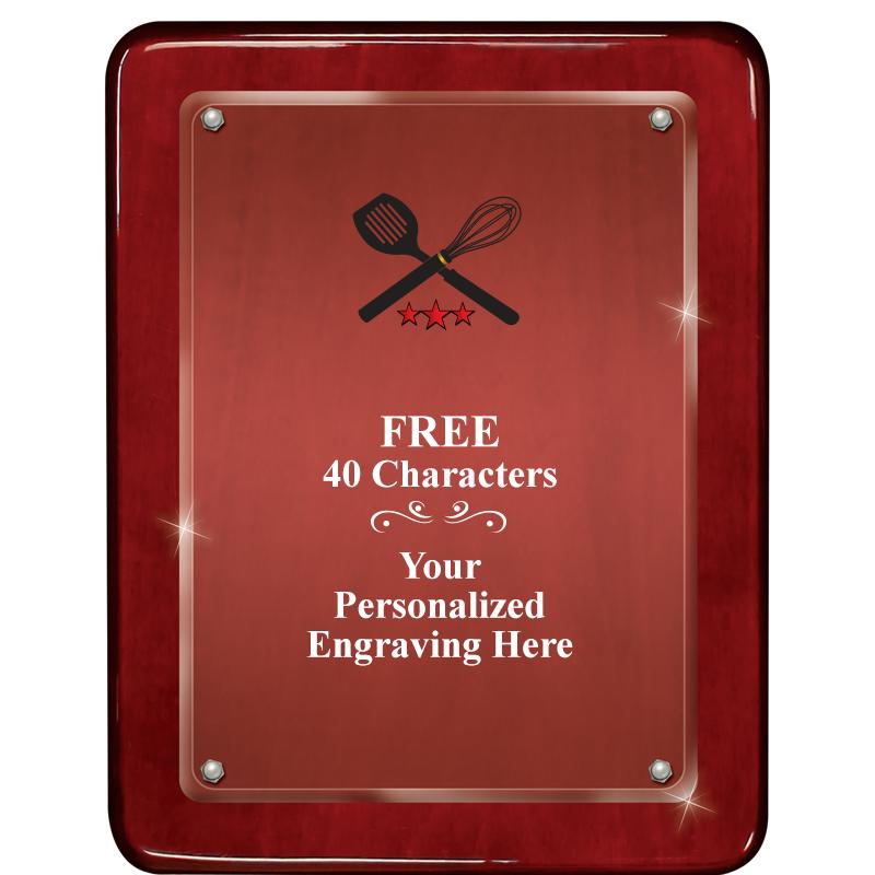 7"X9" ROSEWOOD FLOAT ACR PLQ