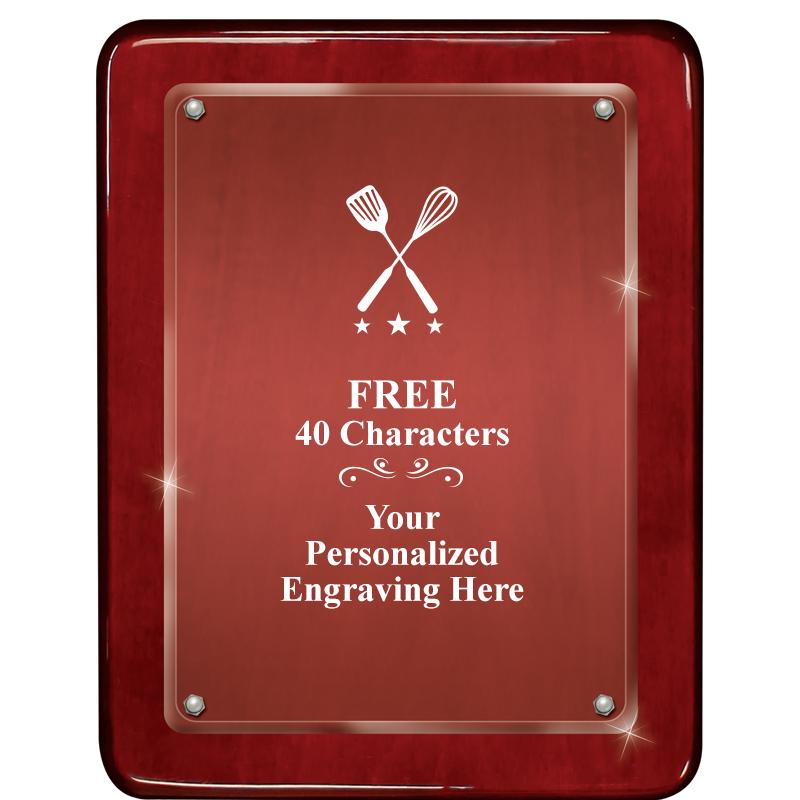 7"X9" ROSEWOOD FLOAT ACR PLQ