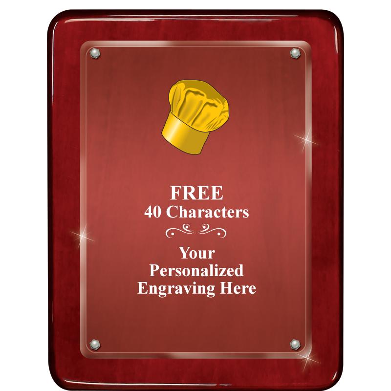 7"X9" ROSEWOOD FLOAT ACR PLQ