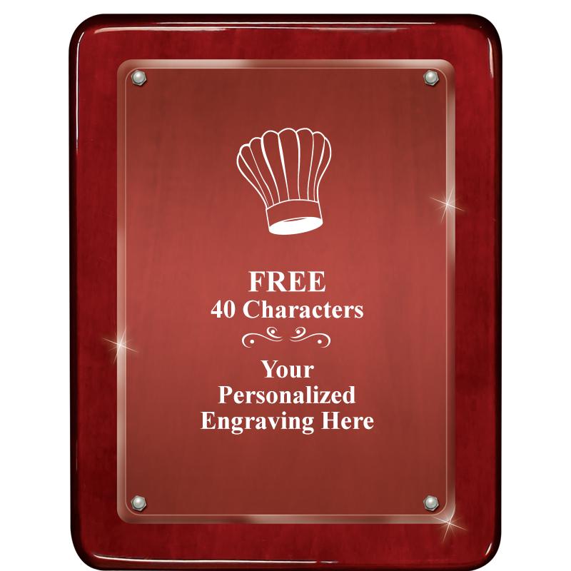 7"X9" ROSEWOOD FLOAT ACR PLQ