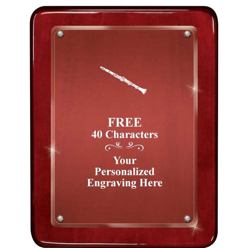 7"X9" ROSEWOOD FLOAT ACR PLQ