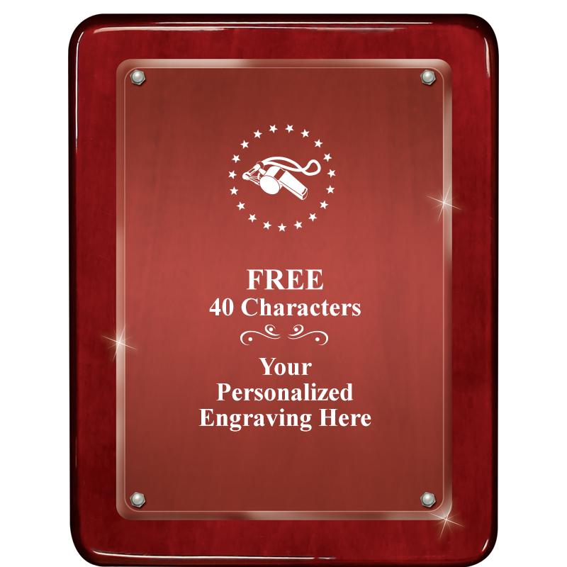 7"X9" ROSEWOOD FLOAT ACR PLQ