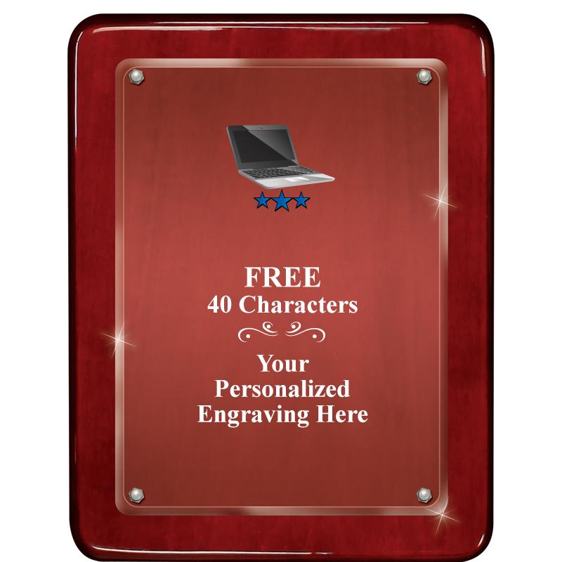 7"X9" ROSEWOOD FLOAT ACR PLQ