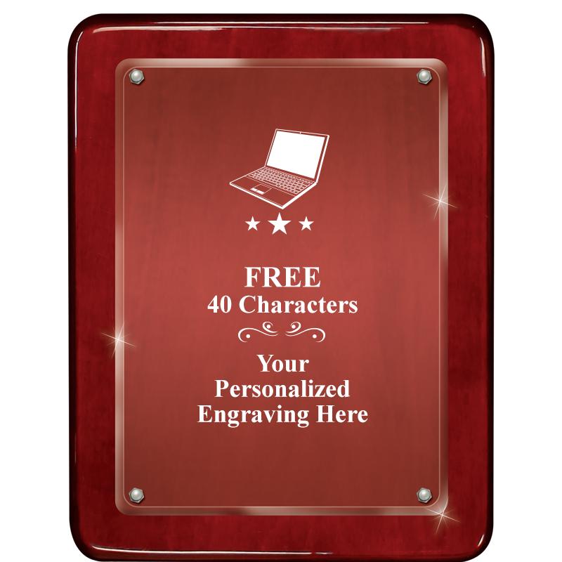 7"X9" ROSEWOOD FLOAT ACR PLQ