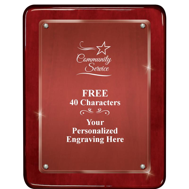 7"X9" ROSEWOOD FLOAT ACR PLQ